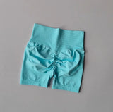 GETADME 여성용 하이웨이스트 스포츠 반바지 피치 힙 리프팅 허리 조임 슬리밍 러닝 트레이닝 피트니스 의류