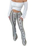 Pantalon évasé bohème Getadme, imprimé ethnique tribal, bas palazzo de yoga