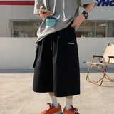 GETADME  Oversized Loose Streetwear Women Cropped Pants Japanese Hip Hop Pockets Cargo Wide Leg Trousers Retro Casual Straight Pants