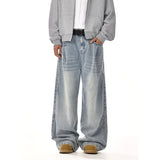 GETADME Men's Baggy Jeans Unisex Y2K Trendy Casual Wide Leg Denim Pants High Street Oversize Trousers American Style Streetwear Fashion
