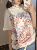 Getadme-Y2k Harajuku Streetwear T Shirts Women Japanese Fashion Kawaii Star Cartoon Print Loose Tees Tops Soft Gril Summer 2024