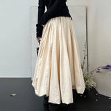 GETADME fluffy skirt, spring 2025 new umbrella skirt for women, high waist and thin medium and long versatile cloud skirt for women