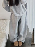 GETADME HOUZHOU Y2k Vintage Baggy Gray Sweatpants Woman Warm Korean Fashion Joggings Pants Thick Harajuku Casual Trousers Autumn Winter