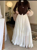 GETADME Elegant Pleated Skirt for Women with Elastic Waist Slim Fit A-Line Long Design Spring 2026 Fashion Trend