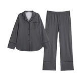 GETADME Pajamas for Women in Spring and Autumn Long Sleeved Striped Thin Design Can Be Worn Externally Student Sleepwear Two Piece Set