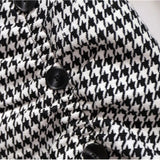 GETADME Trumpet Houndstooth Vintage High Waist Buttons Women's Skirt Korean Fashion Mermaid Mid-Calf Long Skirts For Women 2025 Spring