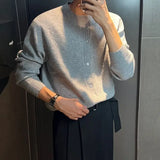 GETADME Men Autumn and Winter Knitted Cardigan Long-sleeved Sweater, Fashionable Single-breasted, Advanced Sense, Pure Color, Loose Coat