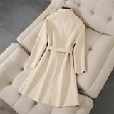 Spring Women's Trench Coat New Long Suede Jacket Korean Version Of Long-sleeved Fashion Temperament Popular Top Trend