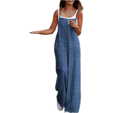 GETADME Women's Sleeveless Jumpsuit with Suspender Loose Casual Pocket Monochromatic Summer