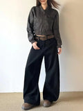 GETADME American Vintage 2000s Style High Waist Camel Jeans Pants Spring Fashion Women's Baggy Y2K Wide Leg Denim Trouser Female Clothes