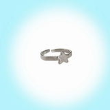 GETADME Subculture Cute Angel Wing Ring INS Star Opening Adjustable Rings Unisex Punk Gothic Jewelry Accessories Gift