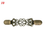 GETADME Women Carved Flower Cardigan Sweater Blouse Shawl Clips Shirt Collar Shawl Brooch Retro Duck Clip Clasps Charm Accessories Gift