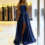 GETADME Elegant Burgundy Prom Maxi Dresses For Women 2025 Sexy Backless Side Slit Halter Satin Evening Party Gowns Vestidos De Gala