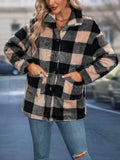GETADME Cross border European and American autumn/winter square plaid lapel women's coat