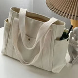 New Large Capacity Canvas Tote Bags for Work Commuting Carrying Concise Bag College Style Student Outfit Book Shoulder Bag