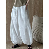 GETADME Oversized Bloomers 2025 New Summer Designer Elegant Fashion Women Lantern Pants Casual Loose Breathable Cotton Wide Leg Pants