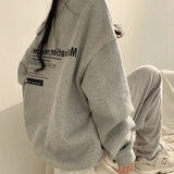 Getadme New Thick Warm Women Oversized Sweatshirt Cotton Fleece Letter Print Hoodies Tops O-Neck Autumn Winter Sweatshirt Pullovers