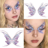 Getadme-Fairy Butterfly Wings Shiny Tattoo Sticker Waterproof Eyes Face Hand Body Art Fake Tattoos For Women Makeup Dance Music Festival