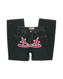 GETADME Y2k Men Retro Harajuku Clothing 2026 New Baggy Casual Wide Leg Jeans Hip Hop Print Jeans Trend Fashion Black High waist Jean