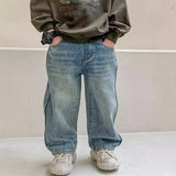 GETADME RAISE Spring Kids Boy Jeans Retro Children Boys Straight Denim Pants 2-10Yrs Boys Casual Versatile Trousers Infant Baby Boy Pant