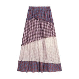 GETADME 겨울 패션 보헤미안 홀리데이 2피스 세트 여성 세트 여성 Y2K 프린팅 수트 여성 홀터넥 긴팔 티셔츠+슬림 A라인 스커트