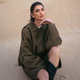 GETADME Women's 2025 new Jackets Autumn Fashion Loose Bat Sleeves Elegant Women's Jackets Chic Street Youth Autumn Long Sleeves Coats