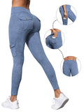 GETADME 1/3 PCS Washed Print Work Pocket Women Leggings Elastic Butt Lifting Fitness Tights 2025 New Athletic Pants Fashion Streetwear