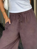 GETADME Women's simple soild-color drawstring casual pants,They are loose,trendy,straight-tube style,lazy and comfortable.