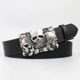 Getadme-Western Cowboy PU Leather Belt - Men Waist Strap Bull Decoration Floral Engraved for Jeans