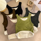 Winter Thermal Vest Tank Tops Women Fleece Thickened Vest Velvet Underwear Plus Velvet Camisole Female V-neck Sleeveless Camis