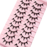 GETADME Eyelashes 10 Pairs Mange Lashes 3D Cat Eye Lashes Faux Mink Lashes Natural Fluffy False Eyelashes Wispy Makeup Tools