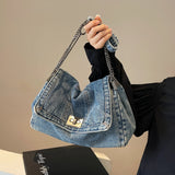GETADME Denim bag women 2025 New fashion casual shoulder bags large capacity Tote Bag class commuting crossbody Bags for women bolsa sac