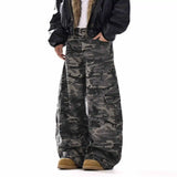 GETADME Camo Men's Baggy Jeans American Style Y2K Denim Pants Wide Leg Office-to-Street Trousers Outdoor Streetwear Hip-Hop Pants