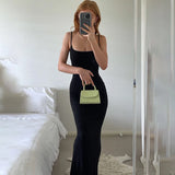 GETADME Elegant Bodycon Maxi Dress Women Summer 2026 Sleeveless Backless Sexy Outfits Party Club Sundress Black Birthday Dresses Clothes