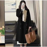 Women Long Windbreaker Coat Korean Loose Fashion Single-breasted Lapel Coats Female Autumn Winter Warm Lady Overcoats Wholesale