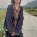 GETADME Autumn Winter Knitted Cardigans for Women Casual Button Long Sleeve Warm Female Sweater 2025 Vintage Loose Lady Cardigans Coat