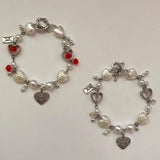 Handmade love beaded bracelet coquettish y2k love letter fairy tale bracelet