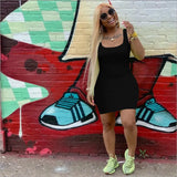 GETADME 2025 Summer New Women's Solid Color Strap Casual Dress