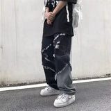 GETADME 2026 Korean Fashion  Ripped Jeans Pants Men Broken Holes Trousers Casual Soft Stylish Regular Baggy Straight Denim Trousers