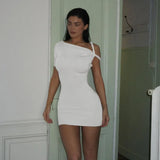 GETADME 블랙 미니 드레스 여성 여름 패션 섹시 반팔 슬림 기본 드레스 캐주얼 스트리트웨어 클럽웨어 우아한 레이디 파티 드레스