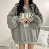 Getadme Zipper Hoodies Women New Autumn Winter Fashion Casual Warm Oversized Hooded Pullover Loose Jacket Womens