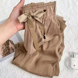 GETADME Acetic Acid Ice Silk Wide Leg Pants 2025 New Summer Thin Satin Casual Pants Women's High Waisted Straight Leg Pants Long Trouser