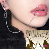 Getadme-1PC Boucle d'oreille à maillons en acier inoxydable, anneau de lèvre articulé, faux piercing, pince à lèvre, style anime Nana, bijou punk, piercing corporel
