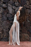 Getadme-Beachapche Hand Crochet Tassel Maxi Skirts Women Fashion Sexy Side High Split Knitted Long Beach Cover Ups Casual