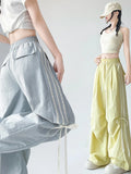 GETADME Zoki Dopamine Women Summer Pants Fashion Striped Bow Loose Multicolor Cargo Pants Casual Bf Ladies Trousers New