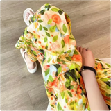 GETADME Women New Summer Pants Beach Vacation Wide Leg Pants Multi Color Printed Trends Pants