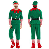 GETADME New Christmas Santa Claus Costume Green Elf Cosplay Family Carnival Party New Year Fancy Dress Clothes Children adult suit Gift