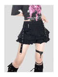 GETADME 여름 여성 다크 아카데미아 고블린 코어 미니 플리츠 스커트 일본 Y2K 2000년대 미학 그런지 사이버 펑크 E-걸 고스 하라주쿠