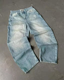 GETADME American Y2K 2025 New Baggy Wide Leg Black Jeans Overszied Women Street Casual Joker Denim Pants Couple Jeans Vintage Streetwear