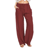 GETADME Women's simple soild-color drawstring casual pants,They are loose,trendy,straight-tube style,lazy and comfortable.